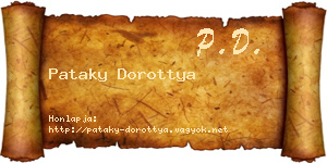 Pataky Dorottya névjegykártya